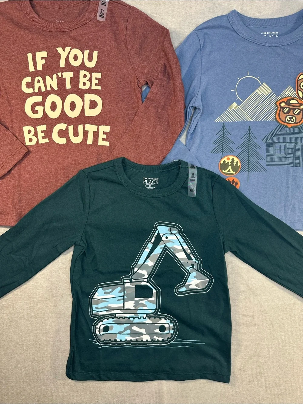 Three The Children's Place Long Sleeve Tees 3T - Children’s Graphics - Brand New